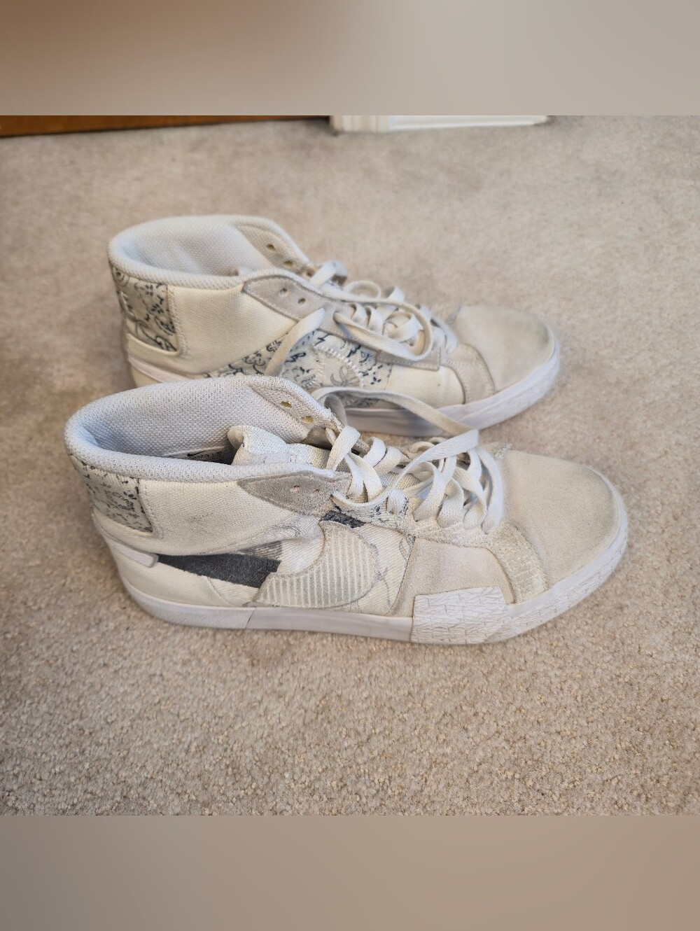 NIKE SB Zoom Blazer Mid Premium White/Grey Floral Paisley DM0859-100 Men 6.5